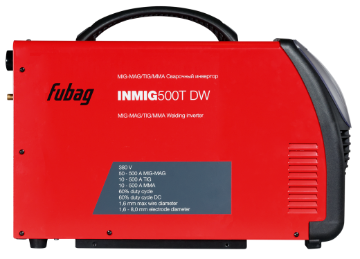 INMIG 500T DW SYN (38029) с подающим механизмом DRIVE INMIG DW (38044.0), шланг пакетом 10м (38089), горелкой FB 500 3m (38032), блоком жидкостного охлаждения Cool 70 (38035) и тележкой (38036)